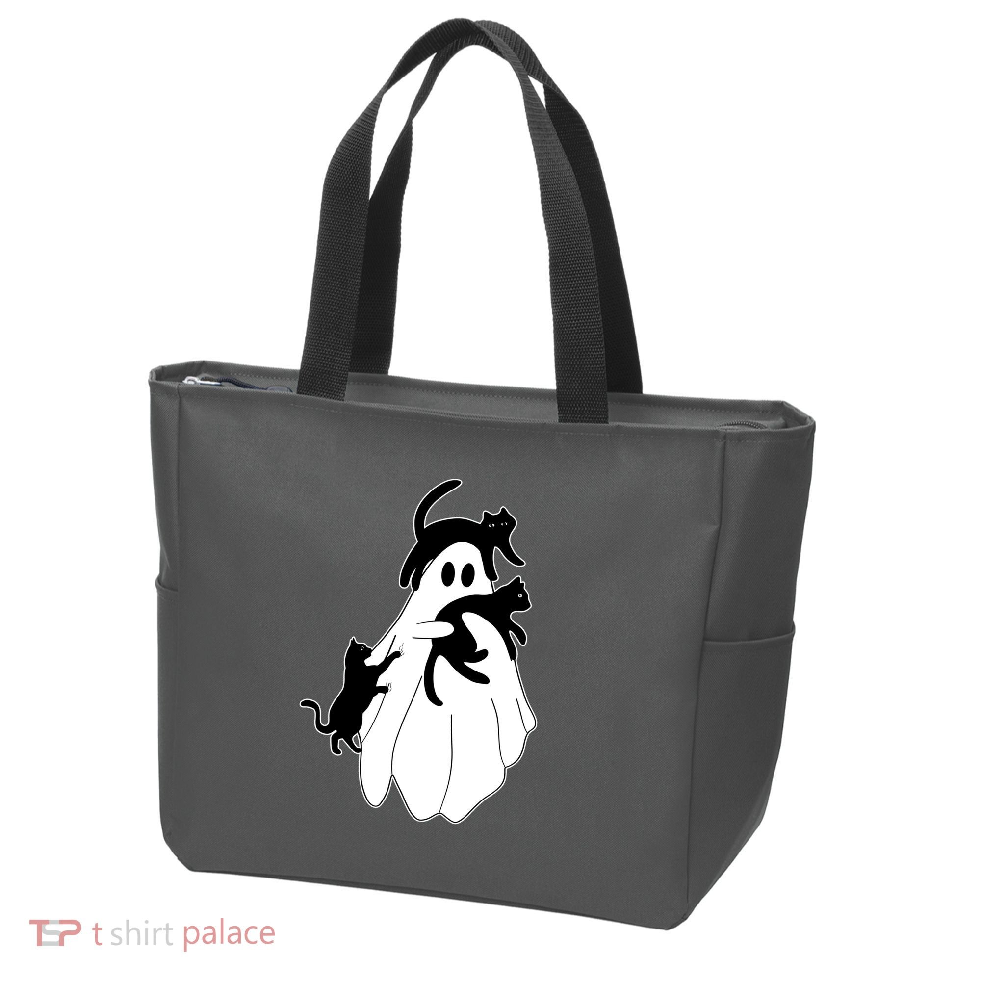 Spooky Ghost Funny Cat Lover Tote Bag