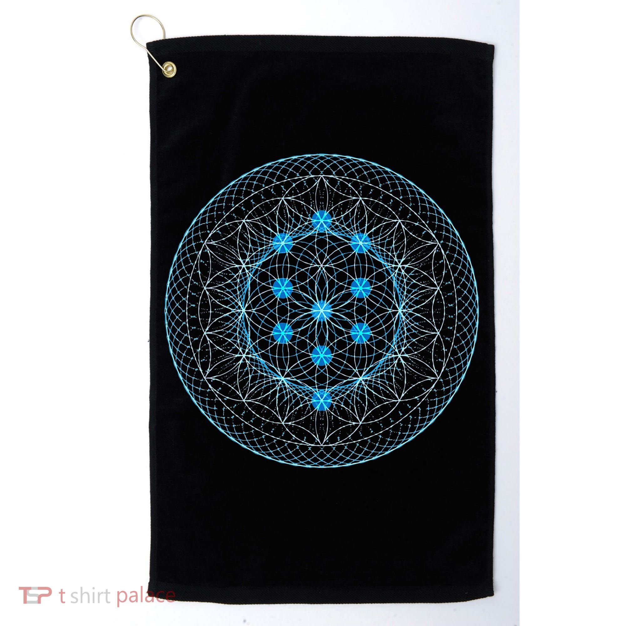Sacred Geometry Flower Of Life With Kabbalah Golf Towel