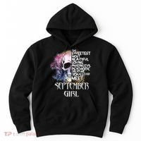 September Girl Funny Birthday Skull Woman Hoodie thumb 0