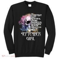 September Girl Funny Birthday Skull Woman Sweatshirt thumb 0