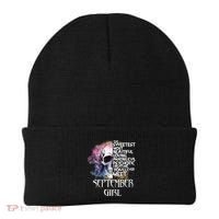 September Girl Funny Birthday Skull Woman Beanie thumb 0