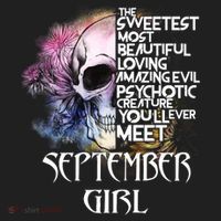 September Girl Funny Birthday Skull Woman Beanie thumb 2