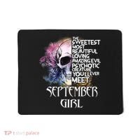September Girl Funny Birthday Skull Woman Mousepad thumb 0