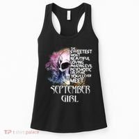 September Girl Funny Birthday Skull Woman Women's Tank Top thumb 0