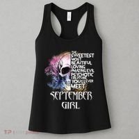 September Girl Funny Birthday Skull Woman Women's Tank Top thumb 3