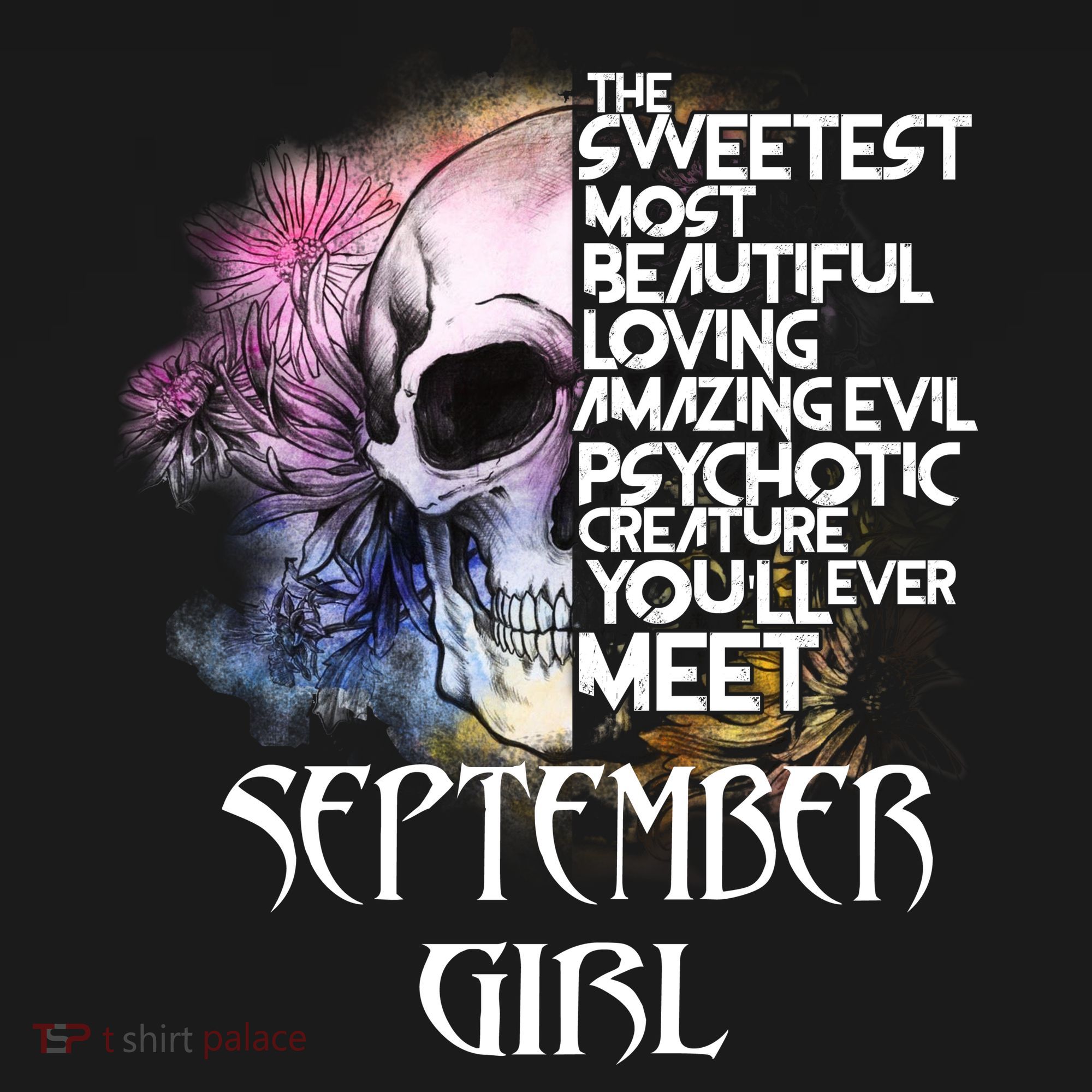 September Girl Funny Birthday Skull Woman Women's Tank Top