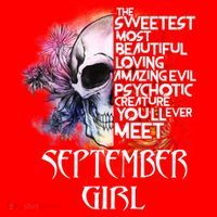 September Girl Funny Birthday Skull Woman Santa Hat thumb 1