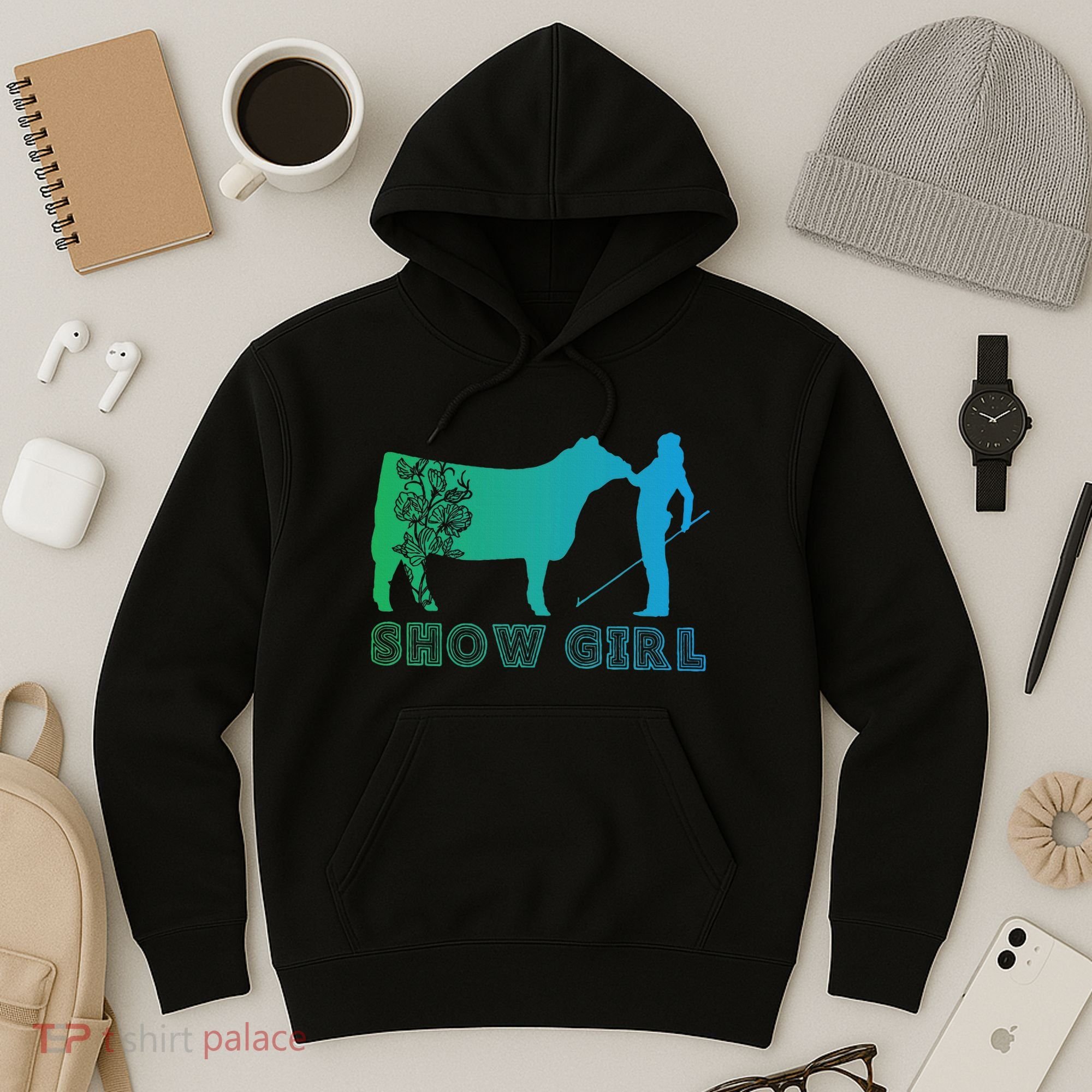 Show Girl Fun Livestock Cattle Showing Hoodie