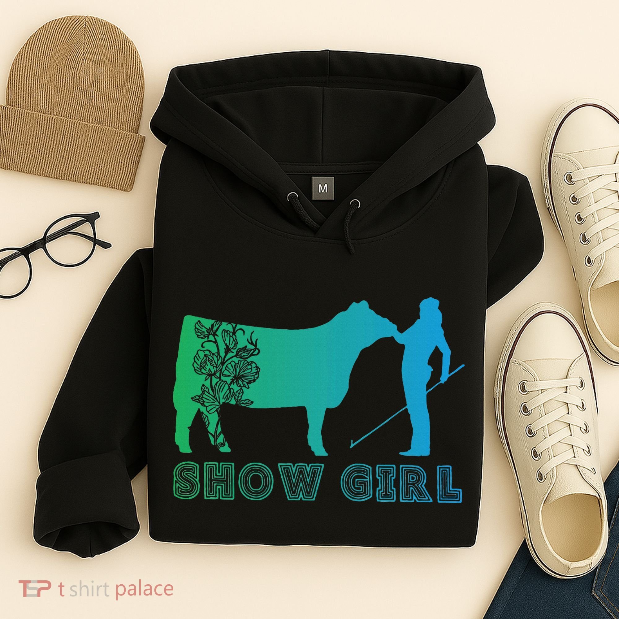 Show Girl Fun Livestock Cattle Showing Hoodie