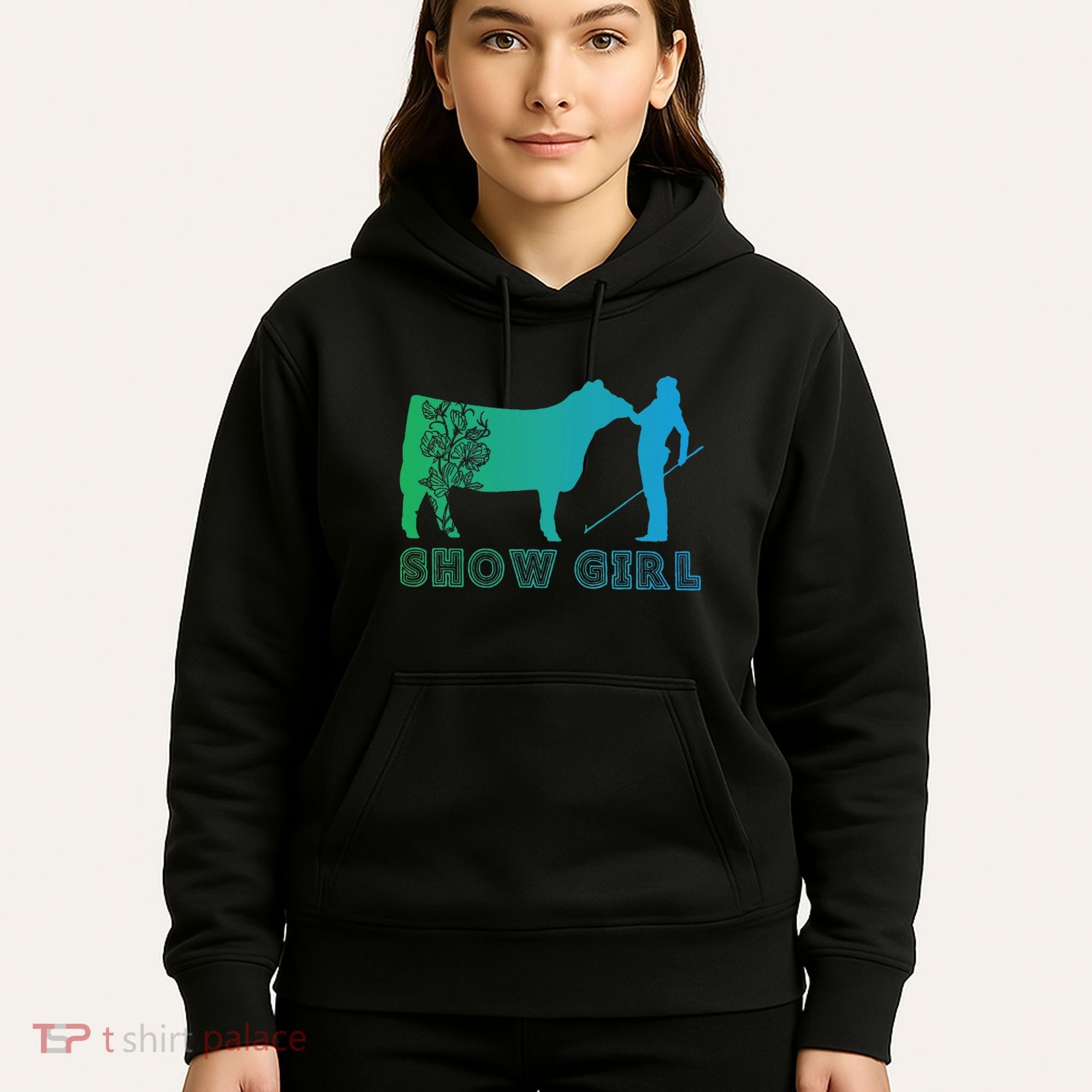 Show Girl Fun Livestock Cattle Showing Hoodie