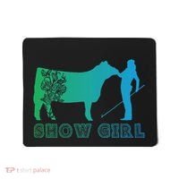 Show Girl Fun Livestock Cattle Showing Mousepad thumb 0