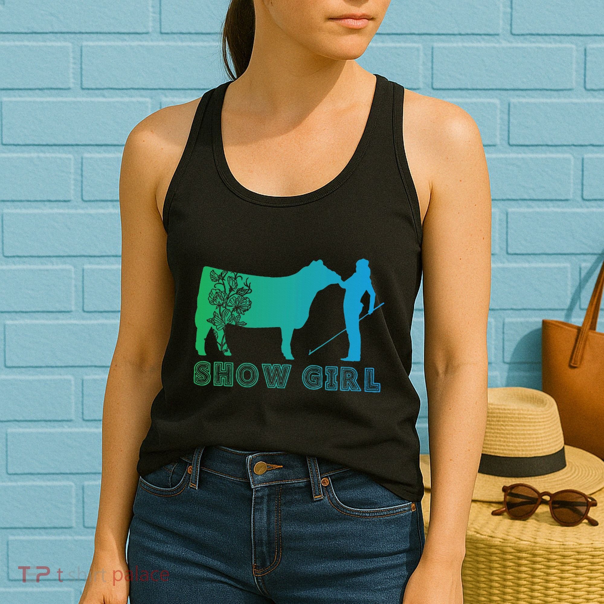 Show Girl Fun Livestock Cattle Showing Women's Tank Top