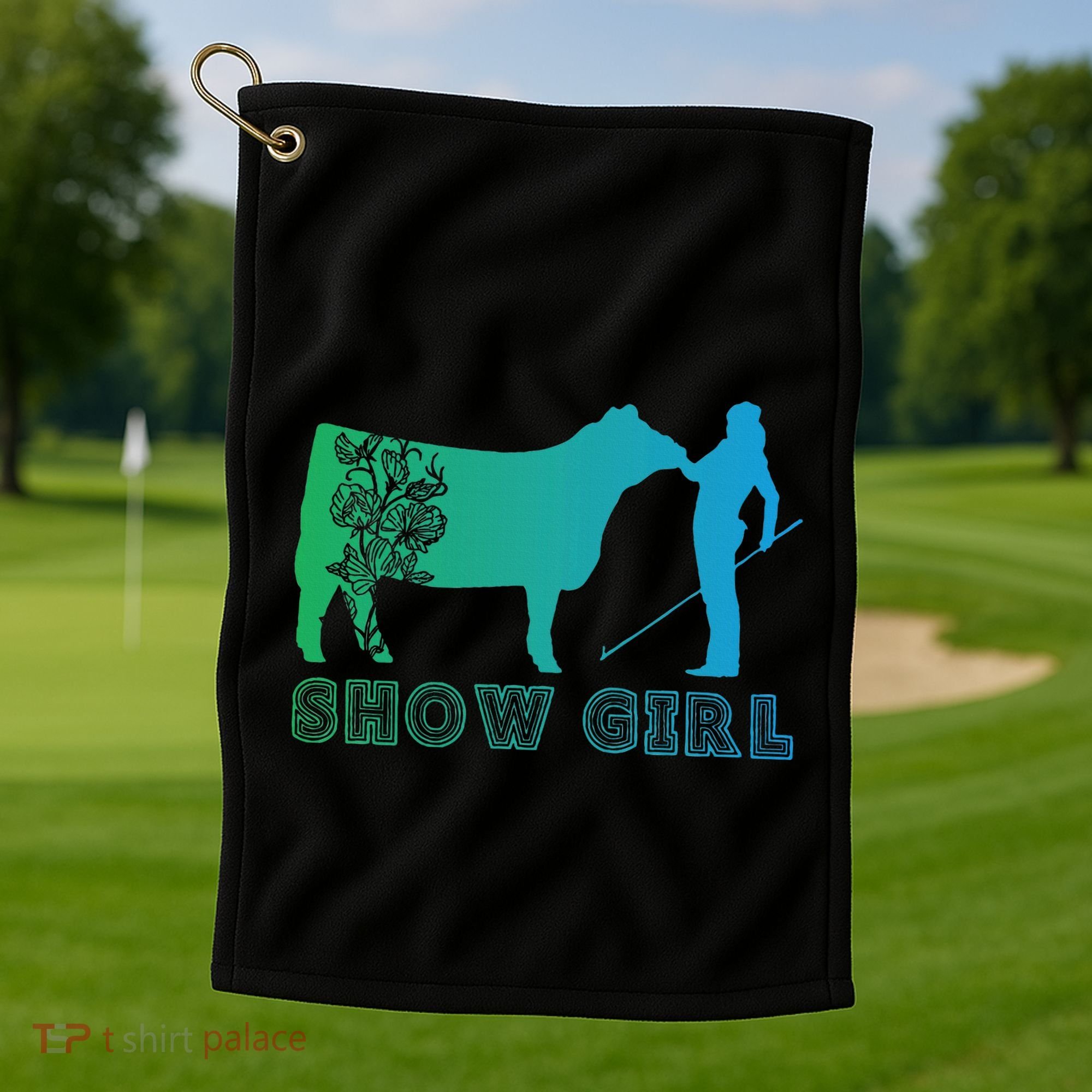 Show Girl Fun Livestock Cattle Showing Golf Towel