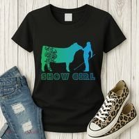 Show Girl Fun Livestock Cattle Showing Women's T-Shirt thumb 3