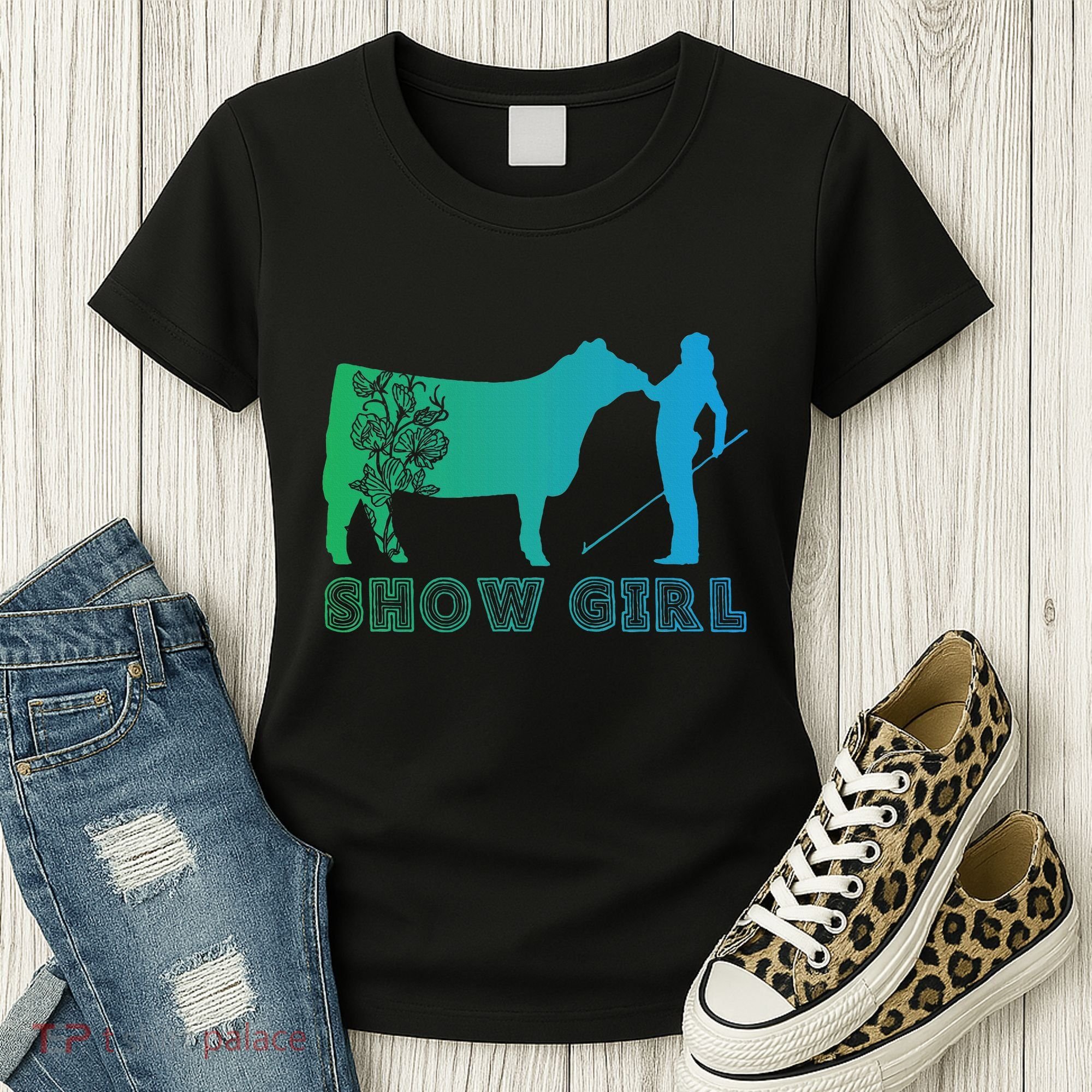 Show Girl Fun Livestock Cattle Showing Women's T-Shirt