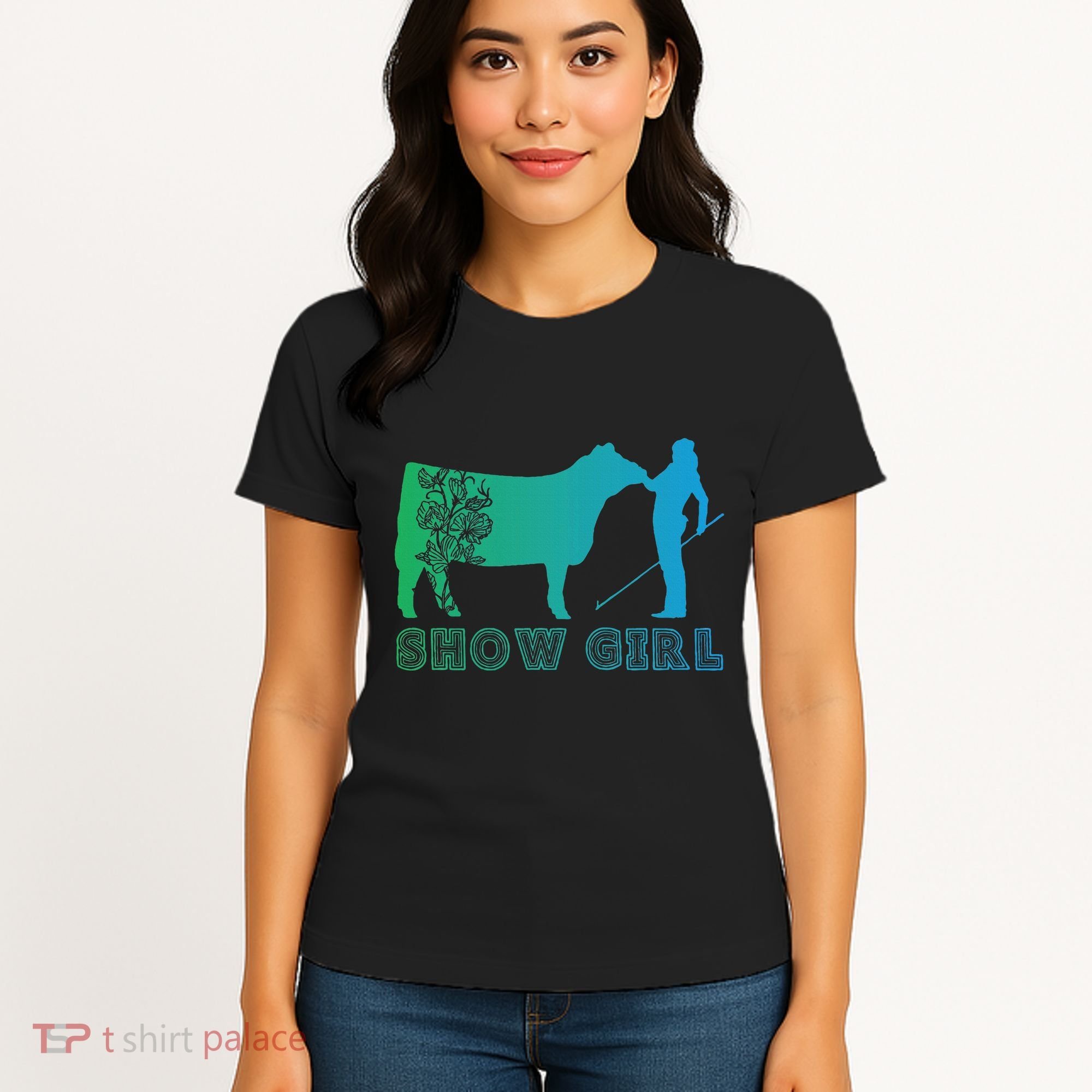 Show Girl Fun Livestock Cattle Showing Women's T-Shirt