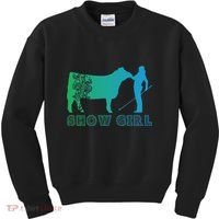 Show Girl Fun Livestock Cattle Showing Kids Sweatshirt thumb 0