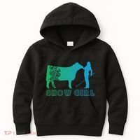 Show Girl Fun Livestock Cattle Showing Kids Hoodie thumb 0
