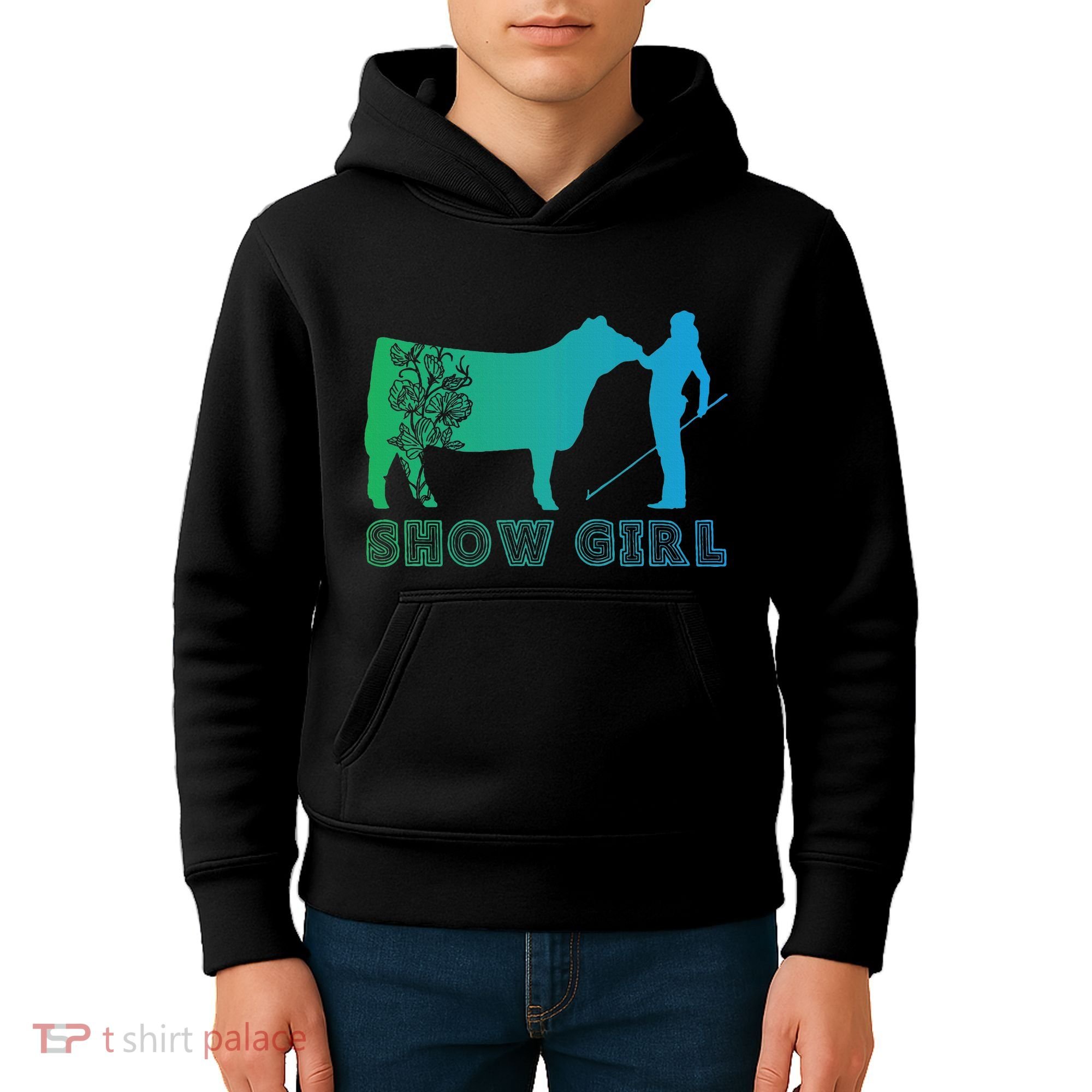 Show Girl Fun Livestock Cattle Showing Kids Hoodie