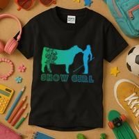 Show Girl Fun Livestock Cattle Showing Kids T-Shirt thumb 3