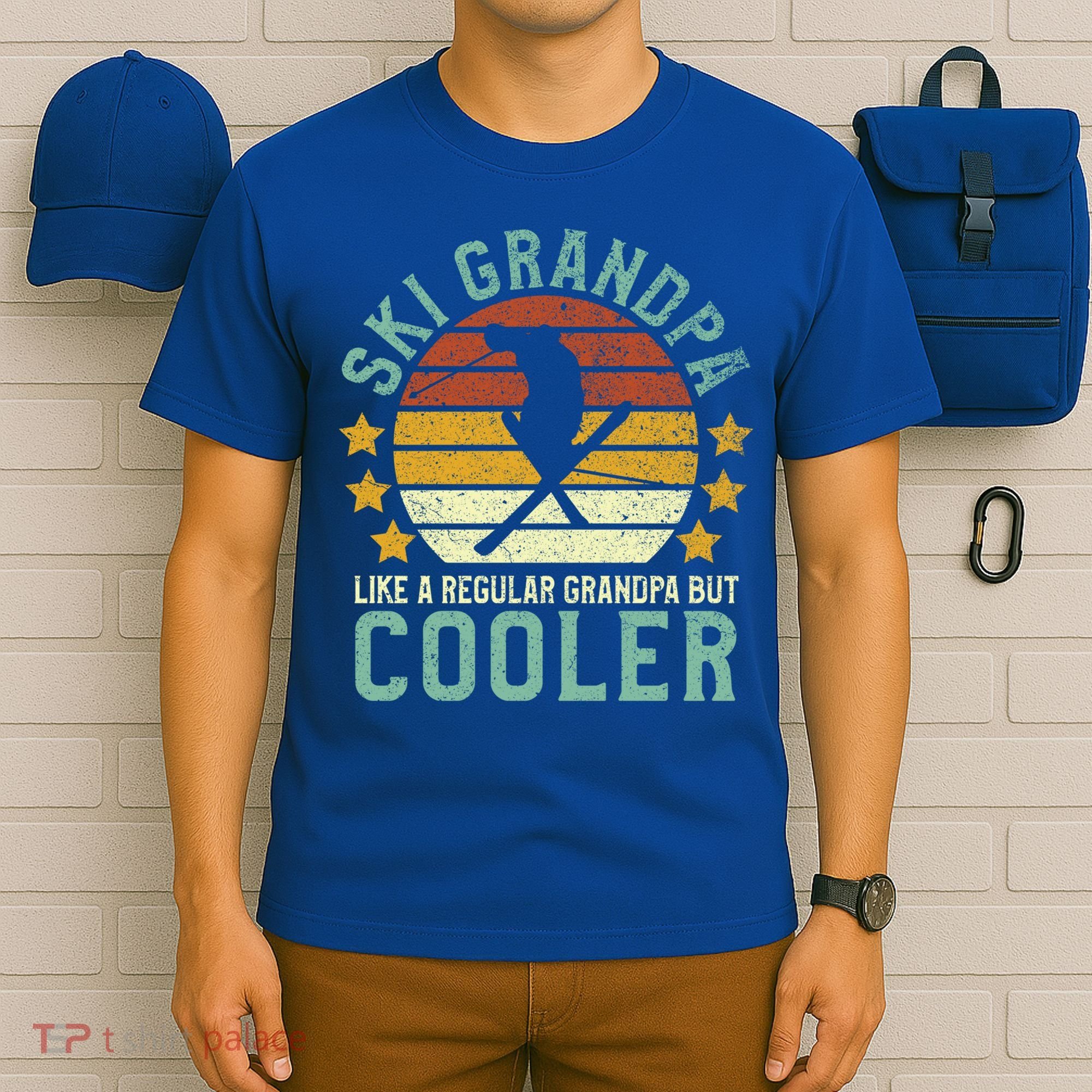 Ski Grandpa Funny Gift Funny Grandfather Skier & Skiing Lover Gift T-Shirt