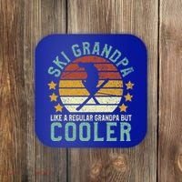 Ski Grandpa Funny Gift Funny Grandfather Skier & Skiing Lover Gift Coaster thumb 0