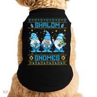 Shalom Gnomes Funny Ugly Hanukkah Sweater Chanukah Doggie Tank thumb 0
