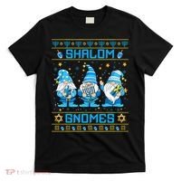 Shalom Gnomes Funny Ugly Hanukkah Sweater Chanukah T-Shirt thumb 0