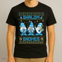 Shalom Gnomes Funny Ugly Hanukkah Sweater Chanukah T-Shirt thumb 3