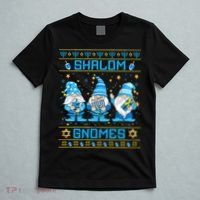 Shalom Gnomes Funny Ugly Hanukkah Sweater Chanukah T-Shirt thumb 5