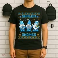 Shalom Gnomes Funny Ugly Hanukkah Sweater Chanukah T-Shirt thumb 6