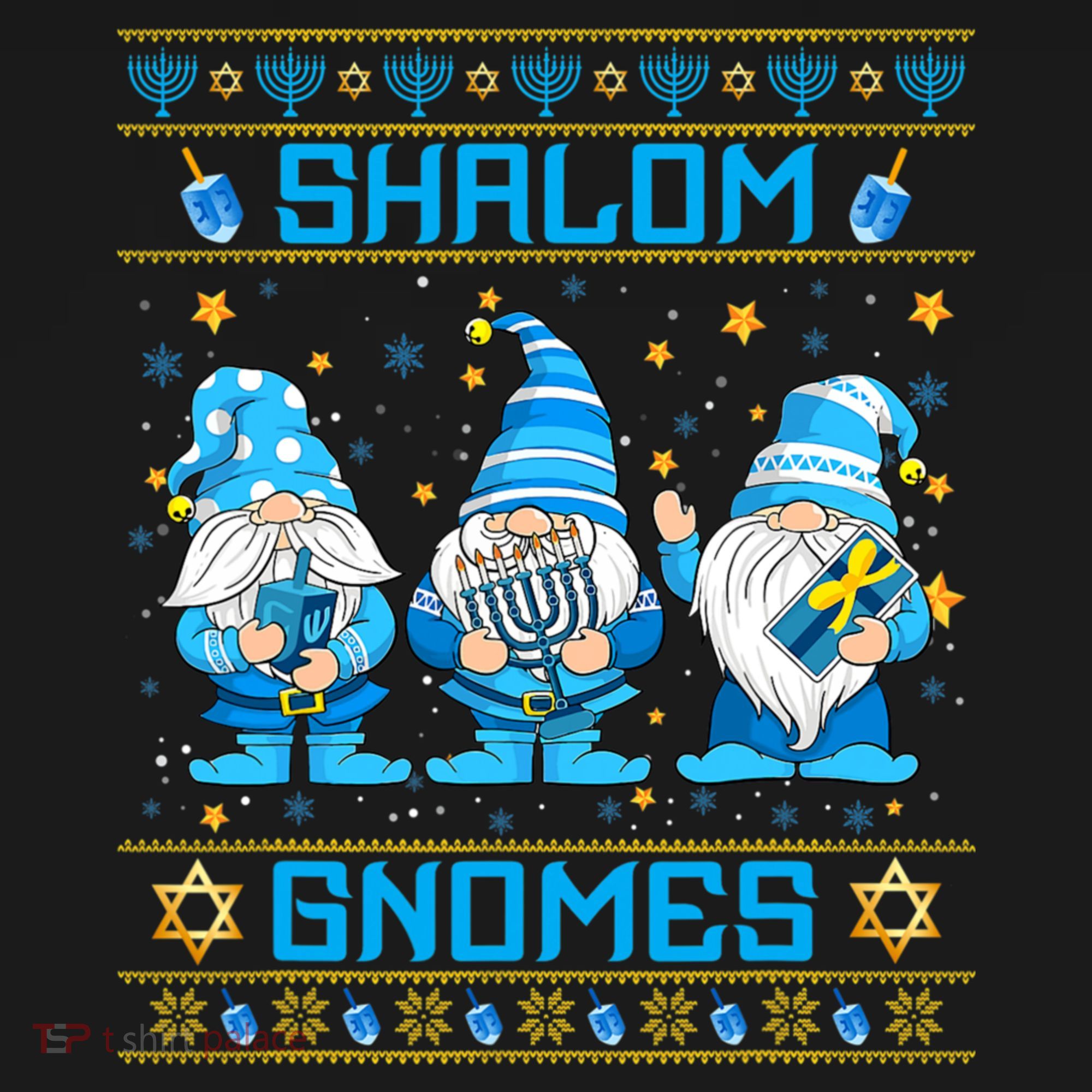 Shalom Gnomes Funny Ugly Hanukkah Sweater Chanukah T-Shirt