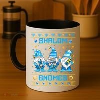Shalom Gnomes Funny Ugly Hanukkah Sweater Chanukah Coffee Mug thumb 4