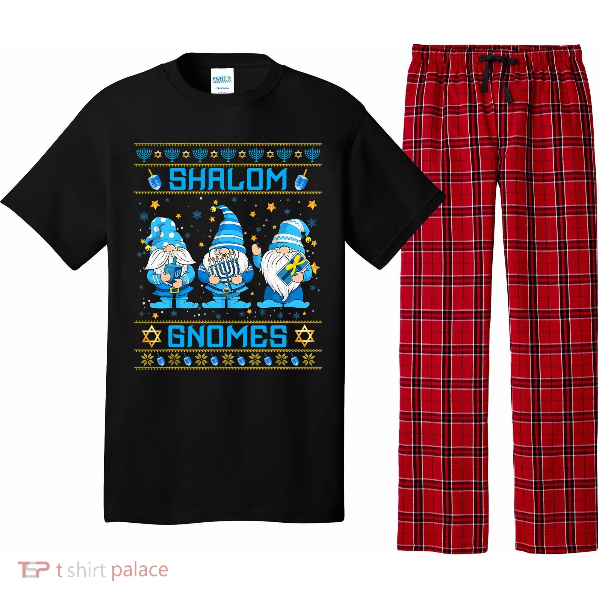 Shalom Gnomes Funny Ugly Hanukkah Sweater Chanukah Pajama Set