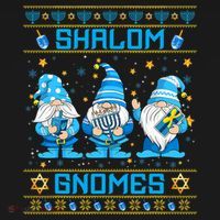 Shalom Gnomes Funny Ugly Hanukkah Sweater Chanukah Women's Hoodie thumb 2