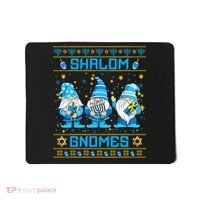 Shalom Gnomes Funny Ugly Hanukkah Sweater Chanukah Mousepad thumb 0