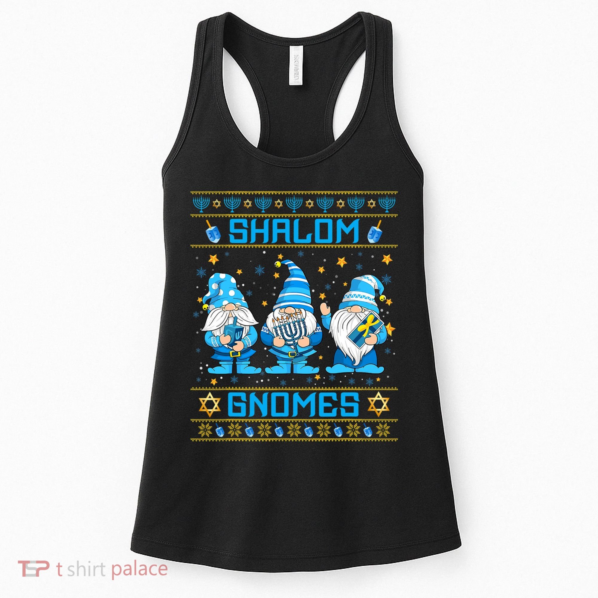 Shalom Gnomes Funny Ugly Hanukkah Sweater Chanukah Women's Tank Top