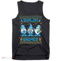 Shalom Gnomes Funny Ugly Hanukkah Sweater Chanukah Tank Top thumb 0