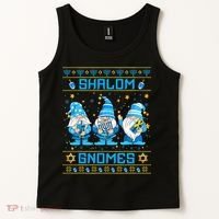 Shalom Gnomes Funny Ugly Hanukkah Sweater Chanukah Tank Top thumb 2