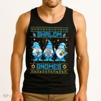 Shalom Gnomes Funny Ugly Hanukkah Sweater Chanukah Tank Top thumb 3