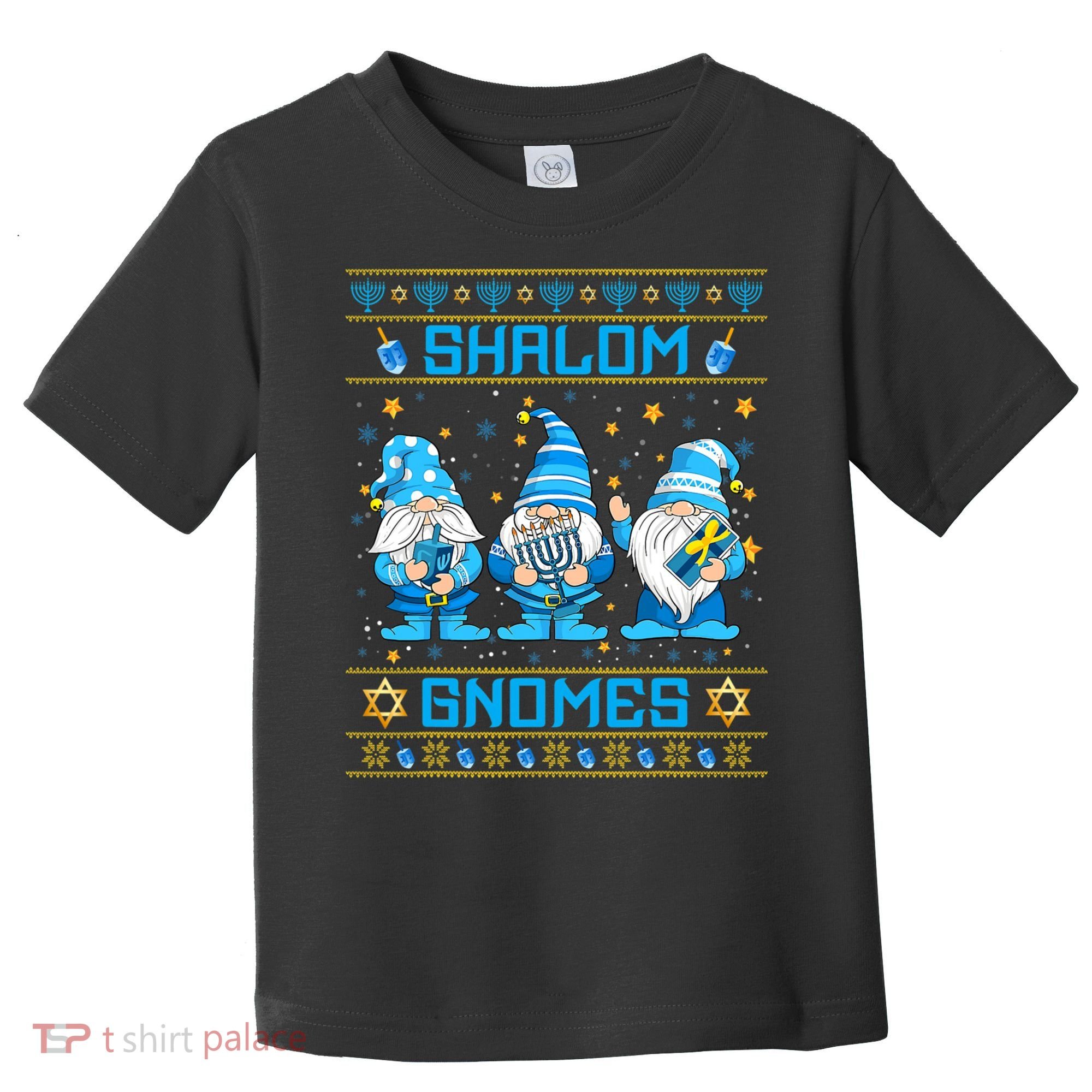 Shalom Gnomes Funny Ugly Hanukkah Sweater Chanukah Toddler T-Shirt