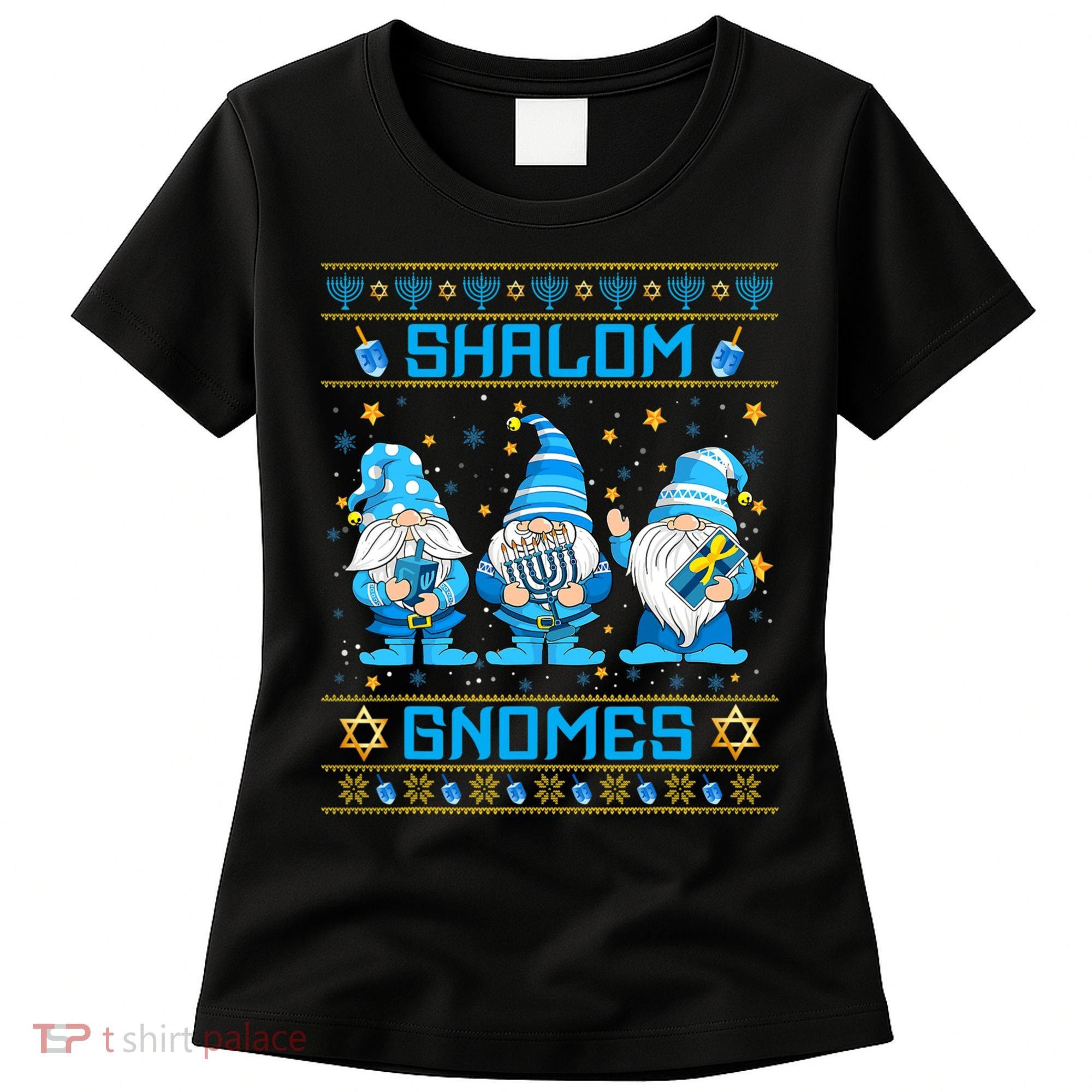 Shalom Gnomes Funny Ugly Hanukkah Sweater Chanukah Women's T-Shirt