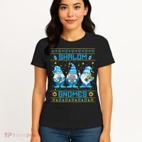 Shalom Gnomes Funny Ugly Hanukkah Sweater Chanukah Women's T-Shirt thumb 4