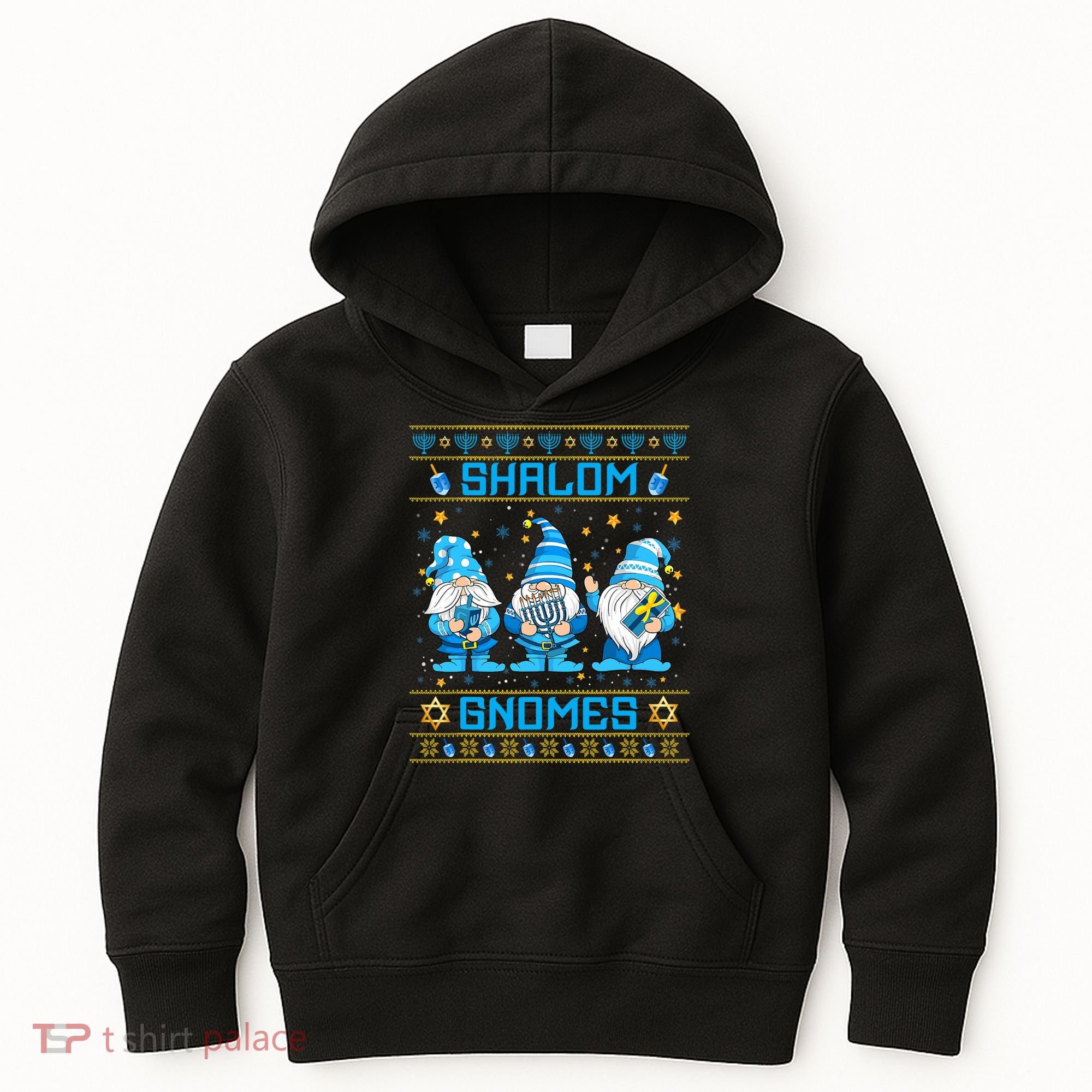Shalom Gnomes Funny Ugly Hanukkah Sweater Chanukah Kids Hoodie