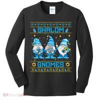 Shalom Gnomes Funny Ugly Hanukkah Sweater Chanukah Kids Long Sleeve Shirt thumb 0