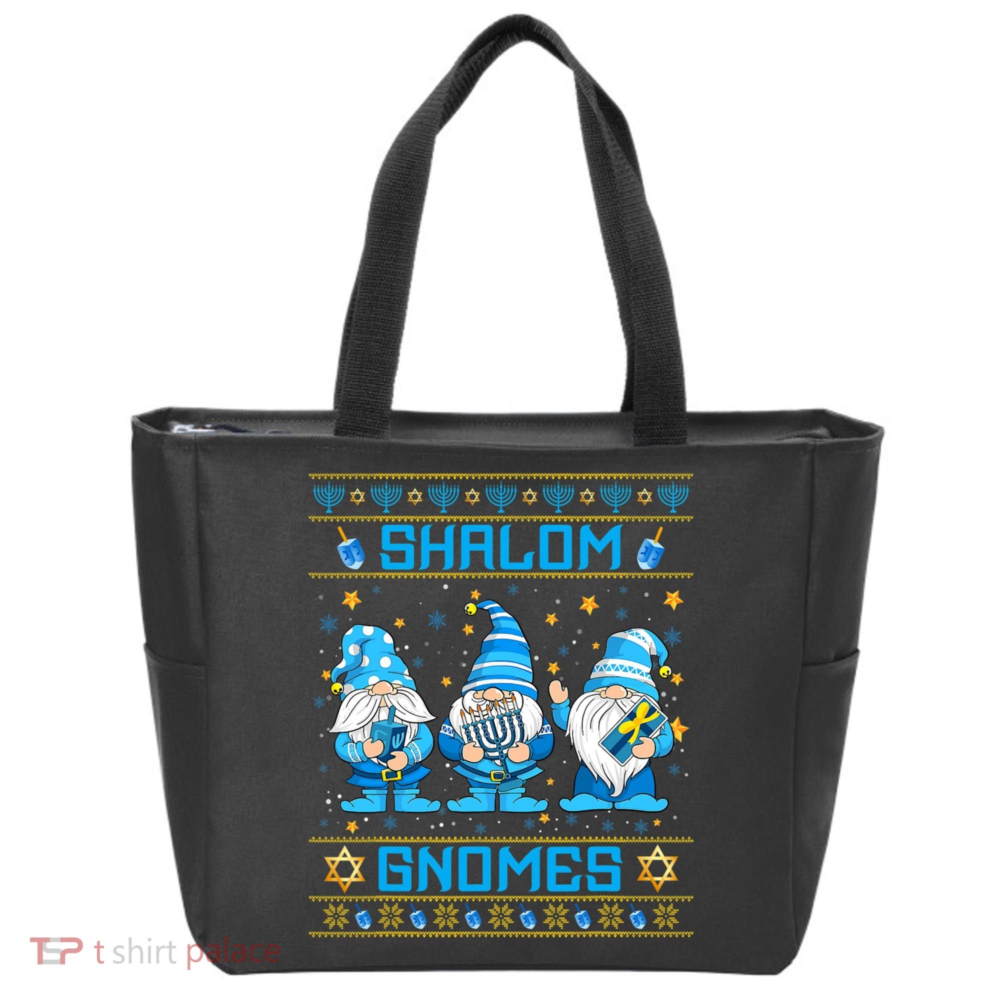 Shalom Gnomes Funny Ugly Hanukkah Sweater Chanukah Tote Bag