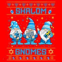 Shalom Gnomes Funny Ugly Hanukkah Sweater Chanukah Santa Hat thumb 1