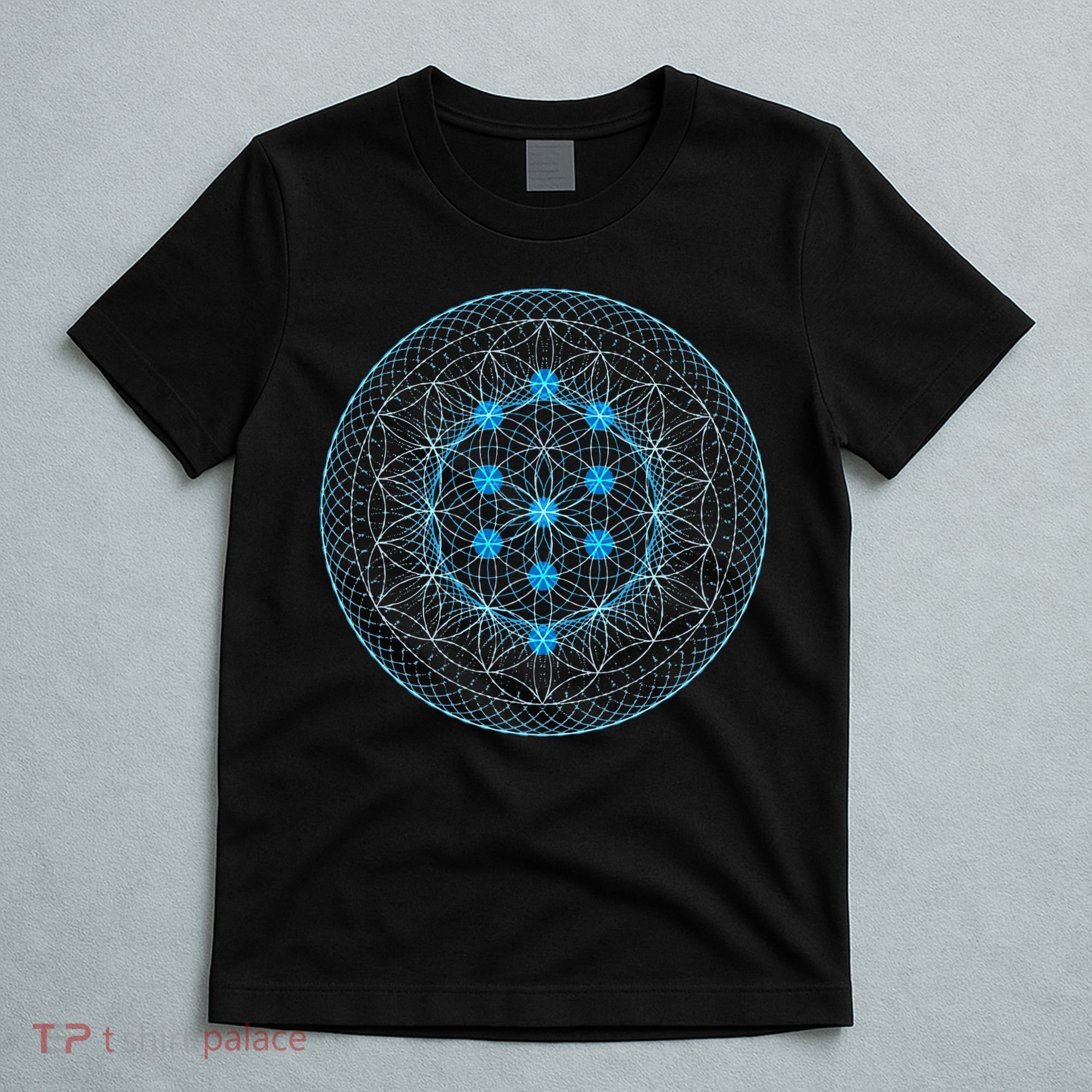 Sacred Geometry Flower Of Life With Kabbalah Tree T-Shirt