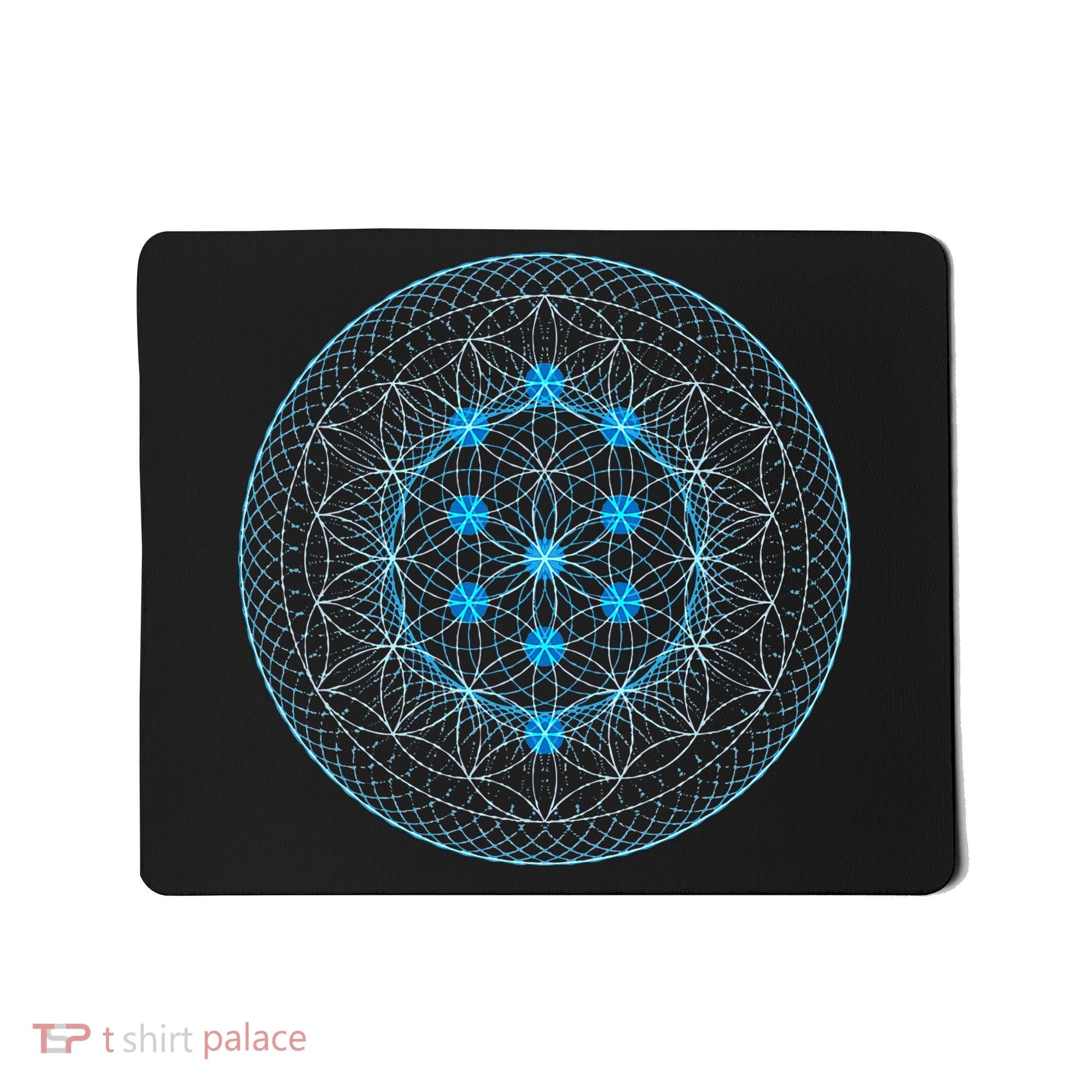 Sacred Geometry Flower Of Life With Kabbalah Tree Mousepad