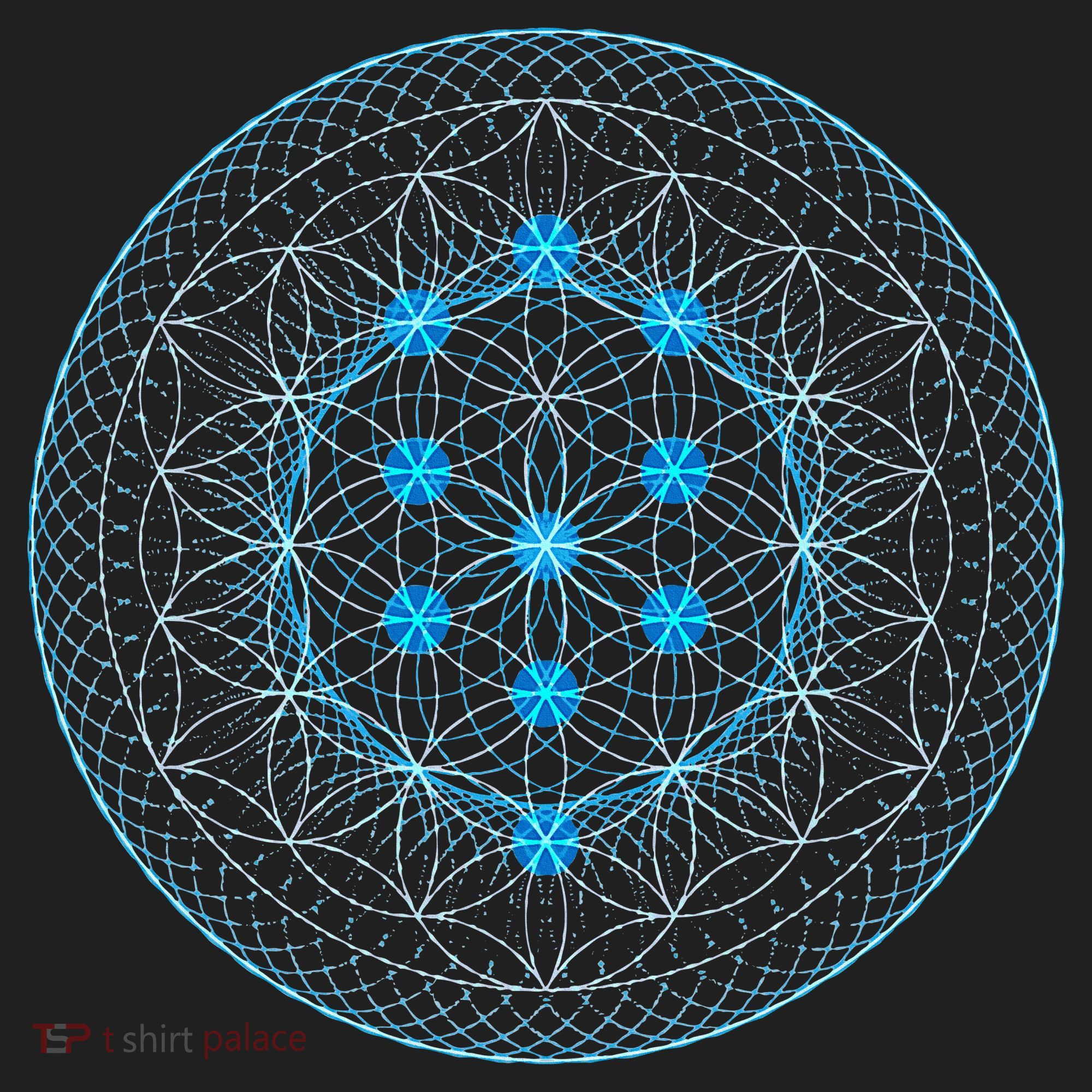 Sacred Geometry Flower Of Life With Kabbalah Tree Golf Towel